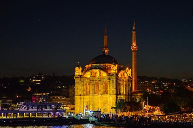Bosphorus Dinner Cruise & Entertaintment & Private Table & Wi-Fi - Bosphorus Bridge lights: Europe and Asia from a moving deck