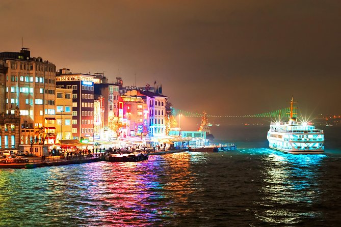Bosphorus Night Cruise with Dinner, Show and Hotel Transfer - What You See at Night: Beşiktaş Waterfront and the Bosphorus Bridge