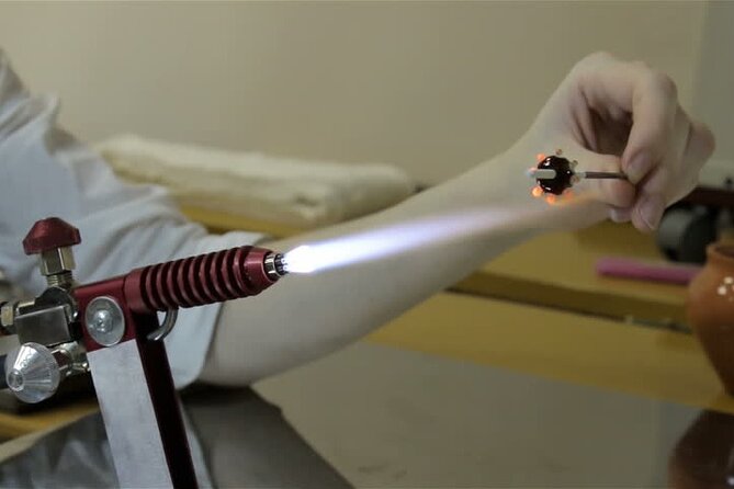 Glass Melting and Shaping with Flame with the Senior Glass Master - Choosing your bead and design style from samples
