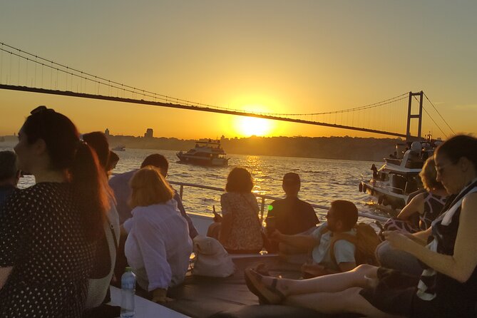 Istanbul Bosphorus Sunset Cruise with Wine on a Luxury Yacht - European shoreline highlights: Dolmabahçe, Ortaköy, and the fortress-and-bridge stretch