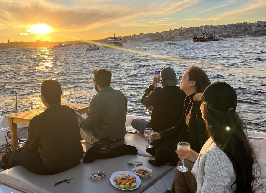 Istanbul: Small Group Yacht Tour with Unlimited Wine - Bosphorus Bridge and the Hagia Sophia photo moment at sunset