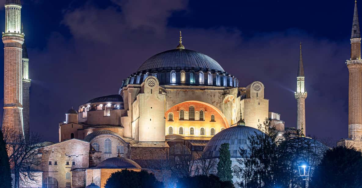 Istanbul: Tour of Hagia Sophia and Blue Mosque By Night - Blue Mosque at Night: Six Minarets, Night Light, and Sultan Ahmed Mosque